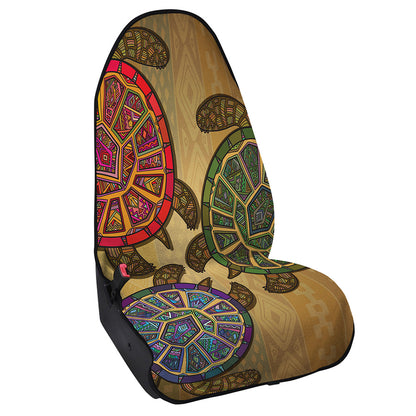 Ethnic Sea Turtles Print Waterproof Car Seat Cover