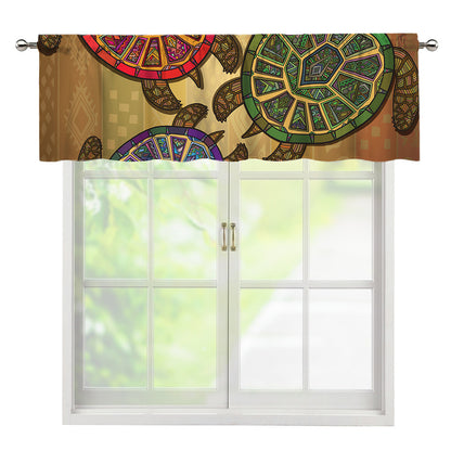 Ethnic Sea Turtles Print Window Valance
