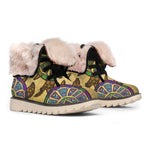 Ethnic Sea Turtles Print Winter Boots