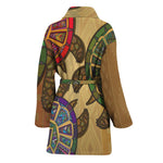 Ethnic Sea Turtles Print Women's Bathrobe