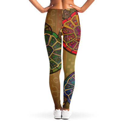 Ethnic Sea Turtles Print Women's Leggings