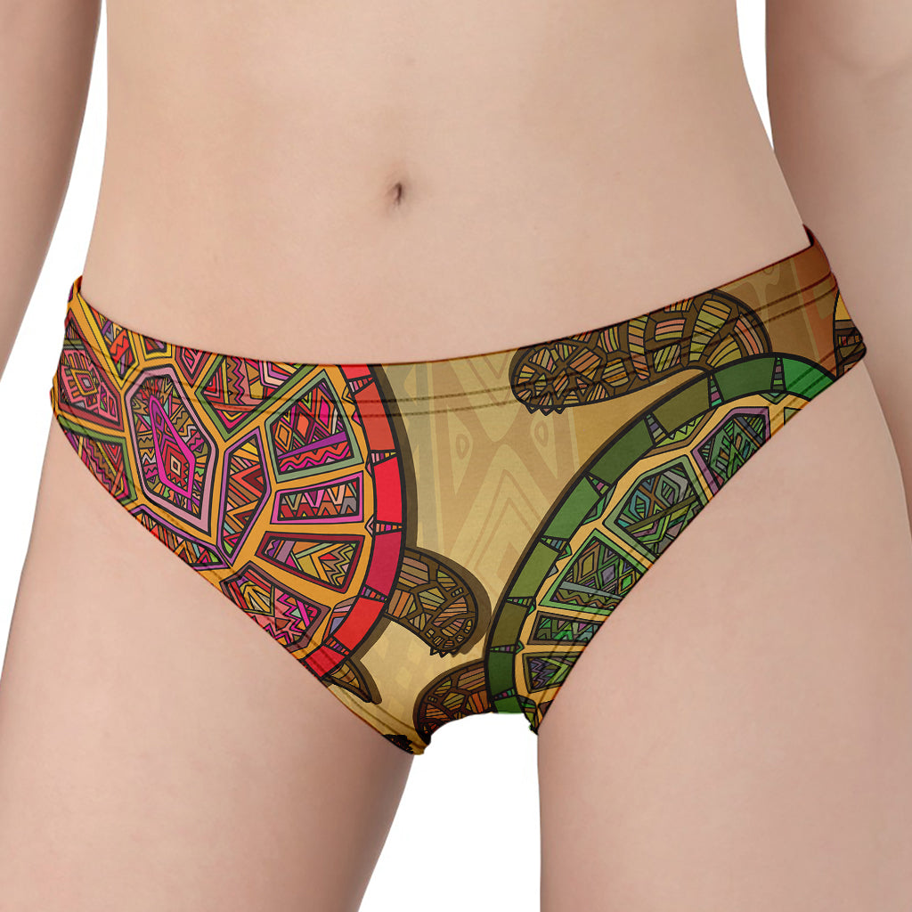 Ethnic Sea Turtles Print Women's Panties