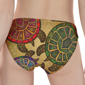 Ethnic Sea Turtles Print Women's Panties