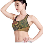 Ethnic Sea Turtles Print Women's Sports Bra