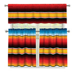 Ethnic Serape Blanket Pattern Print 3 Piece Kitchen Curtains