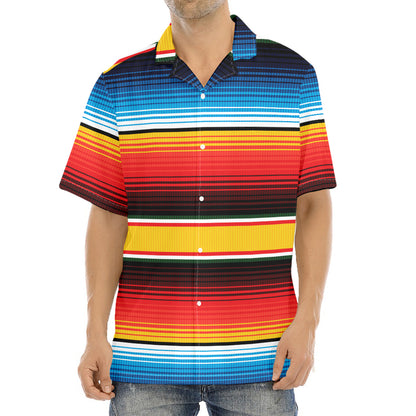 Ethnic Serape Blanket Pattern Print Aloha Shirt