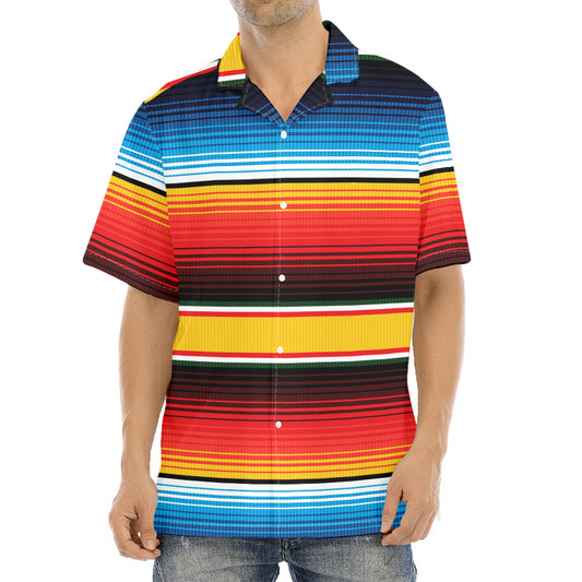 Ethnic Serape Blanket Pattern Print Aloha Shirt