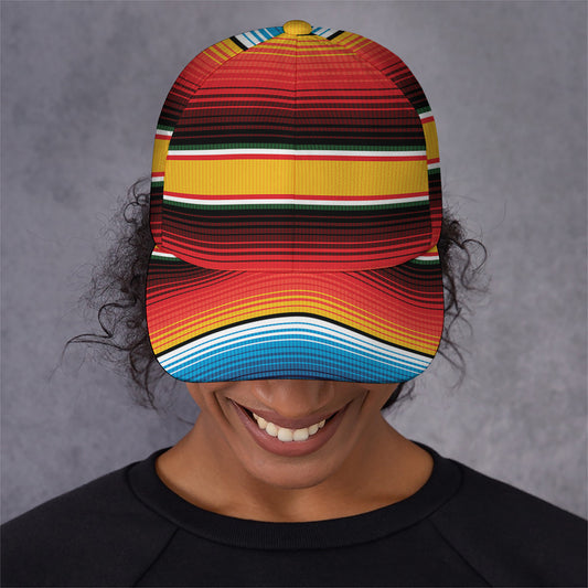 Ethnic Serape Blanket Pattern Print Baseball Cap