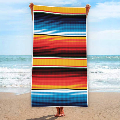 Ethnic Serape Blanket Pattern Print Beach Towel