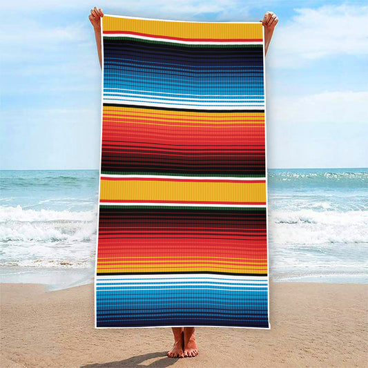 Ethnic Serape Blanket Pattern Print Beach Towel