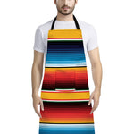 Ethnic Serape Blanket Pattern Print Bib Apron With Pocket