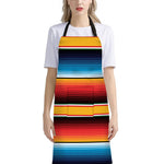 Ethnic Serape Blanket Pattern Print Bib Apron With Pocket