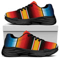 Ethnic Serape Blanket Pattern Print Black Chunky Shoes