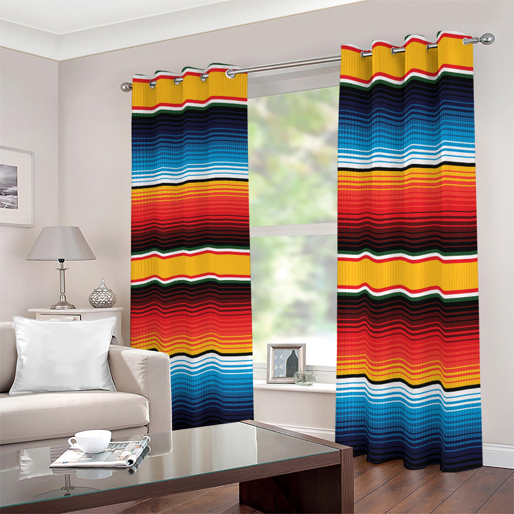 Ethnic Serape Blanket Pattern Print Blackout Grommet Curtains