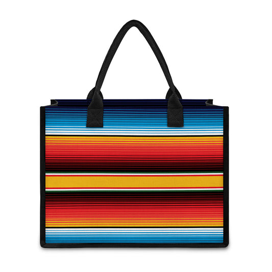 Ethnic Serape Blanket Pattern Print Canvas Tote Bag