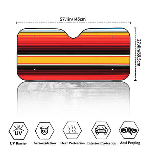 Ethnic Serape Blanket Pattern Print Car Windshield Sun Shade