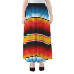 Ethnic Serape Blanket Pattern Print Chiffon Maxi Skirt