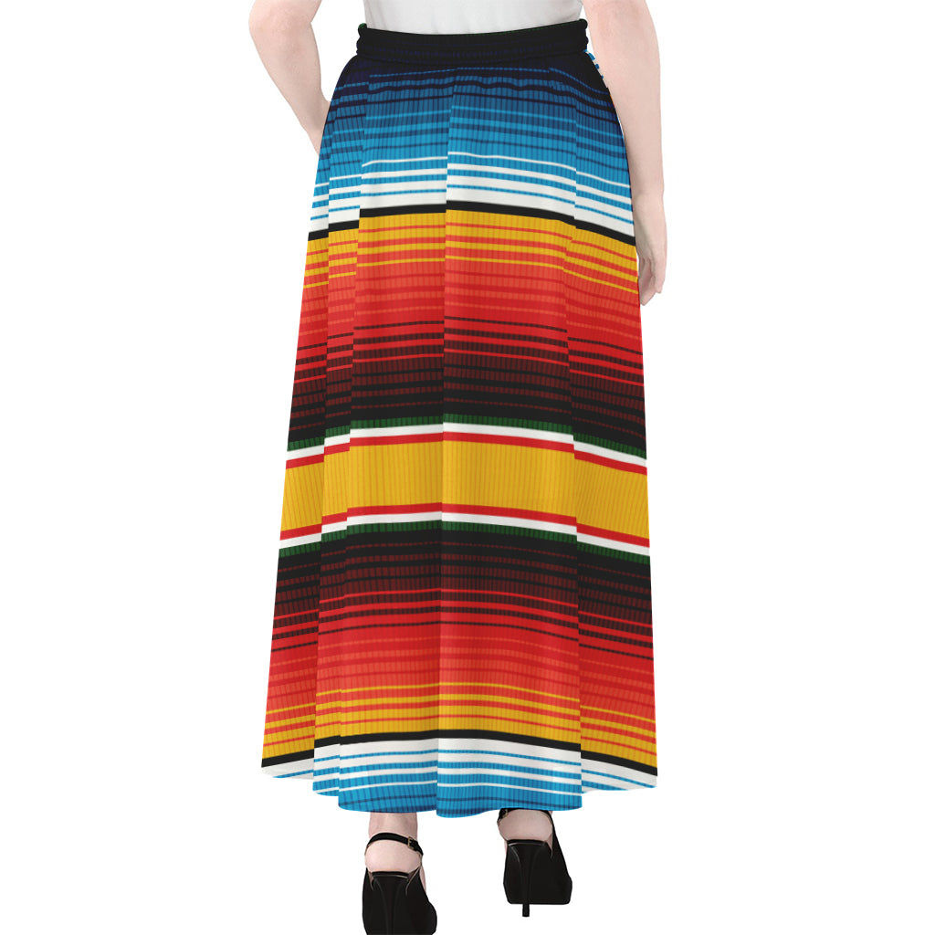 Ethnic Serape Blanket Pattern Print Chiffon Maxi Skirt