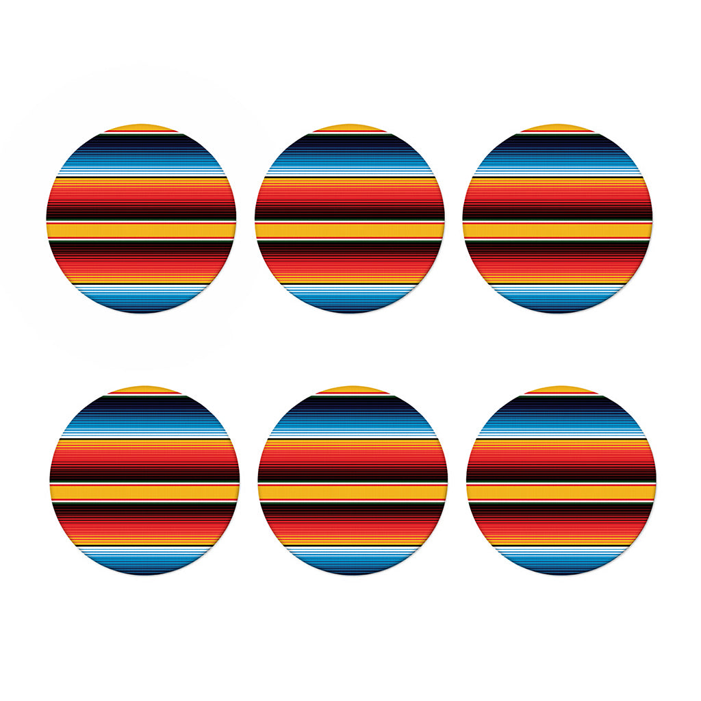Ethnic Serape Blanket Pattern Print Coaster Set