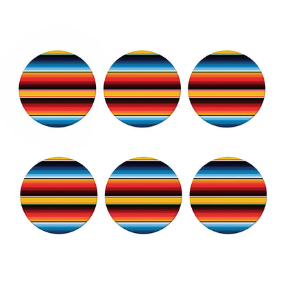 Ethnic Serape Blanket Pattern Print Coaster Set