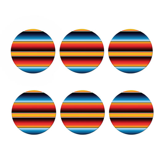 Ethnic Serape Blanket Pattern Print Coaster Set