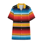 Ethnic Serape Blanket Pattern Print Cotton Hawaiian Shirt