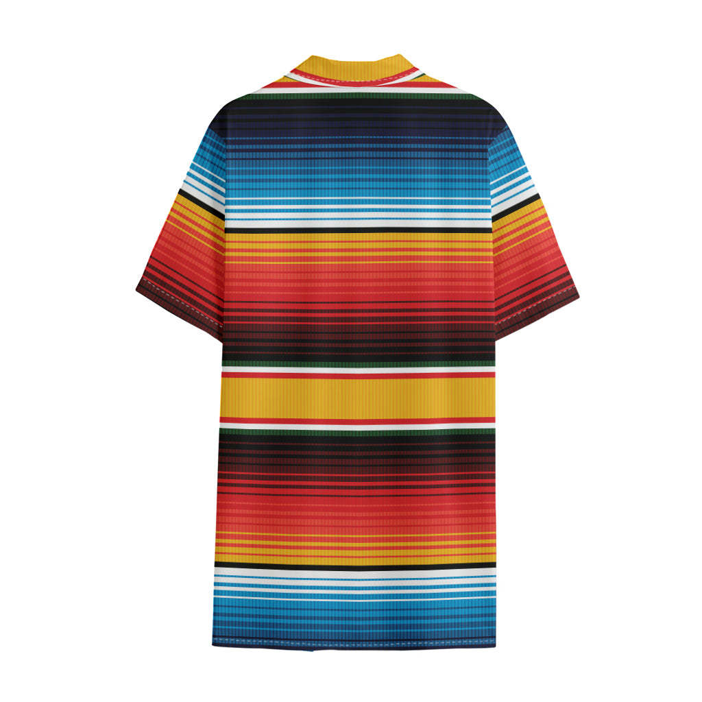 Ethnic Serape Blanket Pattern Print Cotton Hawaiian Shirt