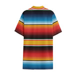 Ethnic Serape Blanket Pattern Print Cotton Hawaiian Shirt
