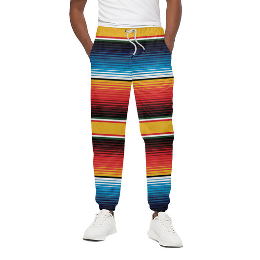 Ethnic Serape Blanket Pattern Print Cotton Pants