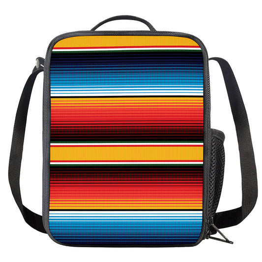 Ethnic Serape Blanket Pattern Print Crossbody Lunch Bag