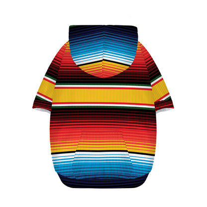 Ethnic Serape Blanket Pattern Print Dog Zip Up Hoodie