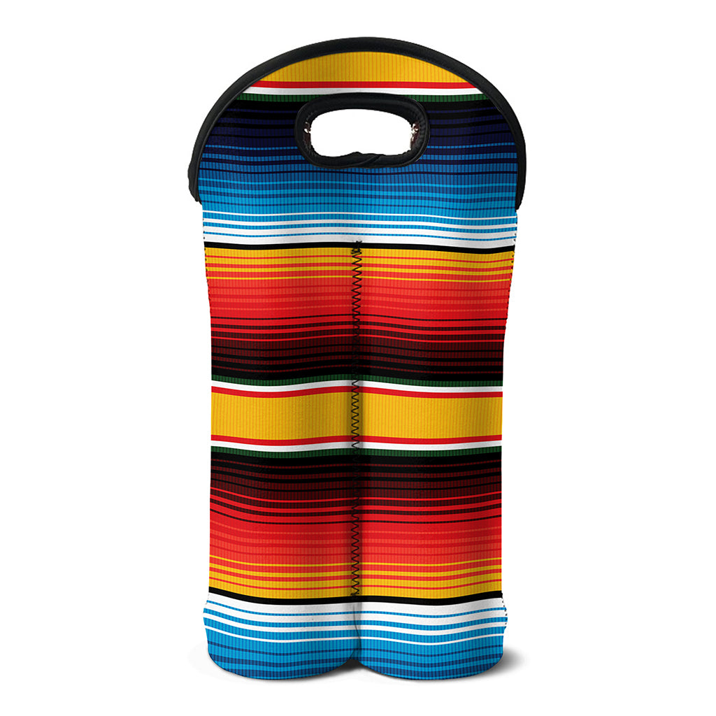 Ethnic Serape Blanket Pattern Print Double Neoprene Wine Tote