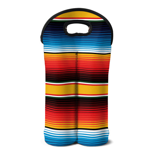 Ethnic Serape Blanket Pattern Print Double Neoprene Wine Tote