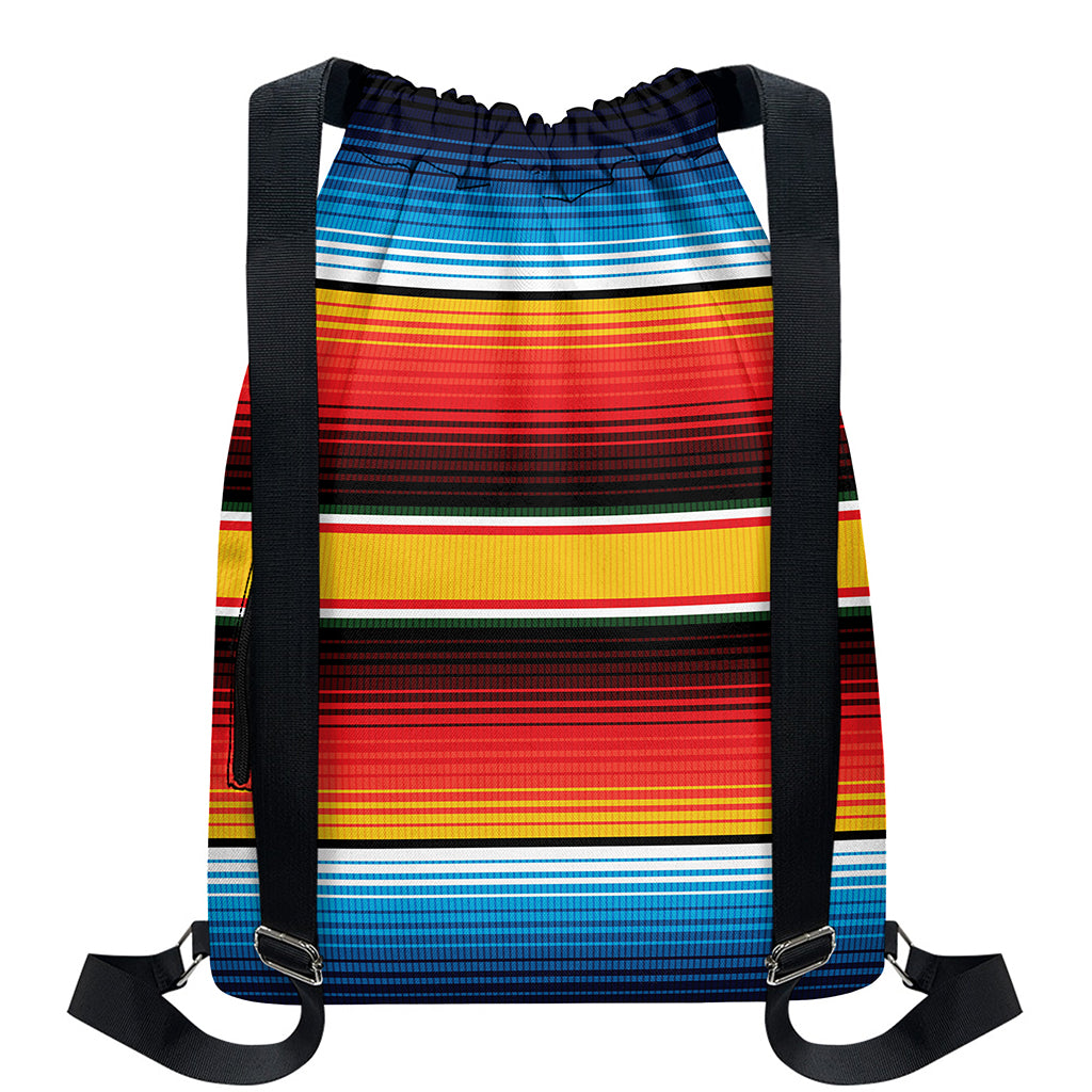Ethnic Serape Blanket Pattern Print Drawstring Backpack