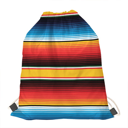 Ethnic Serape Blanket Pattern Print Drawstring Bag
