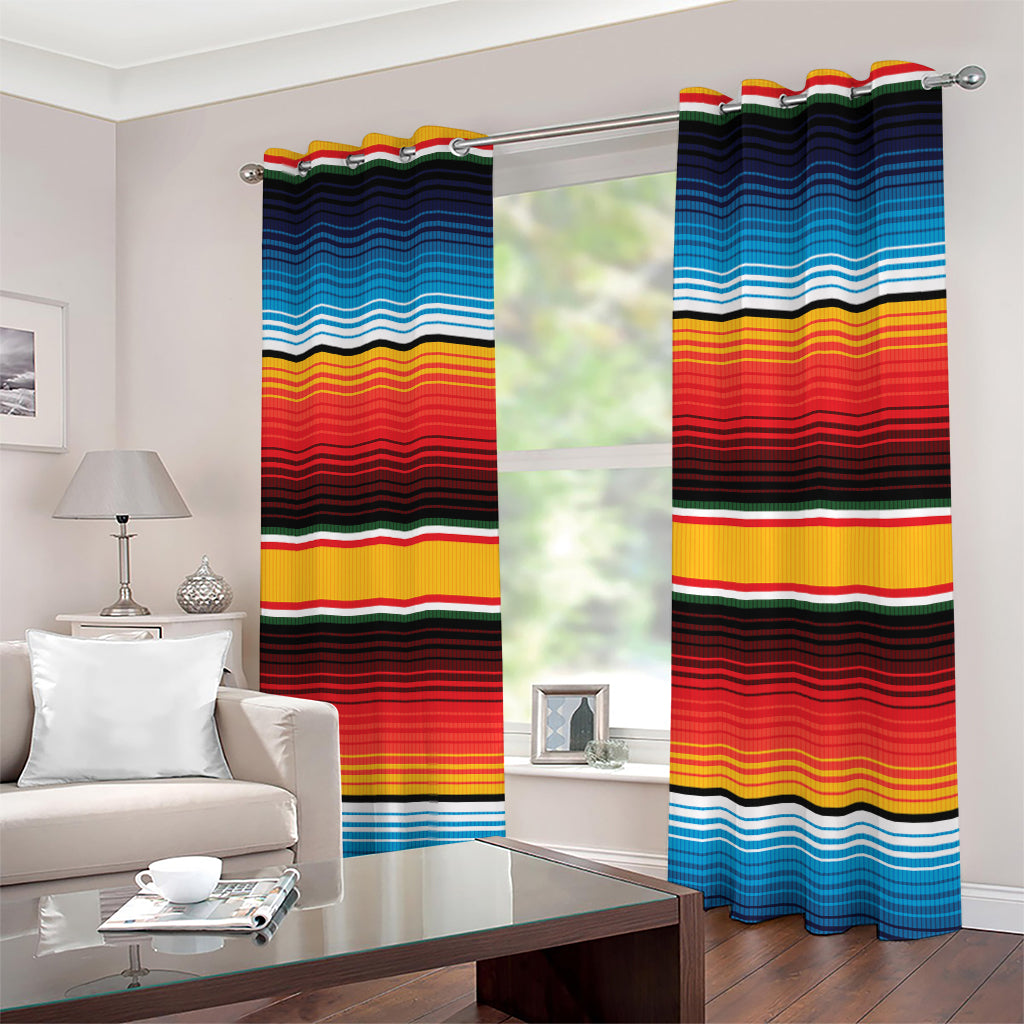 Ethnic Serape Blanket Pattern Print Extra Wide Grommet Curtains