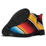 Ethnic Serape Blanket Pattern Print Flat Ankle Boots