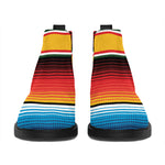 Ethnic Serape Blanket Pattern Print Flat Ankle Boots
