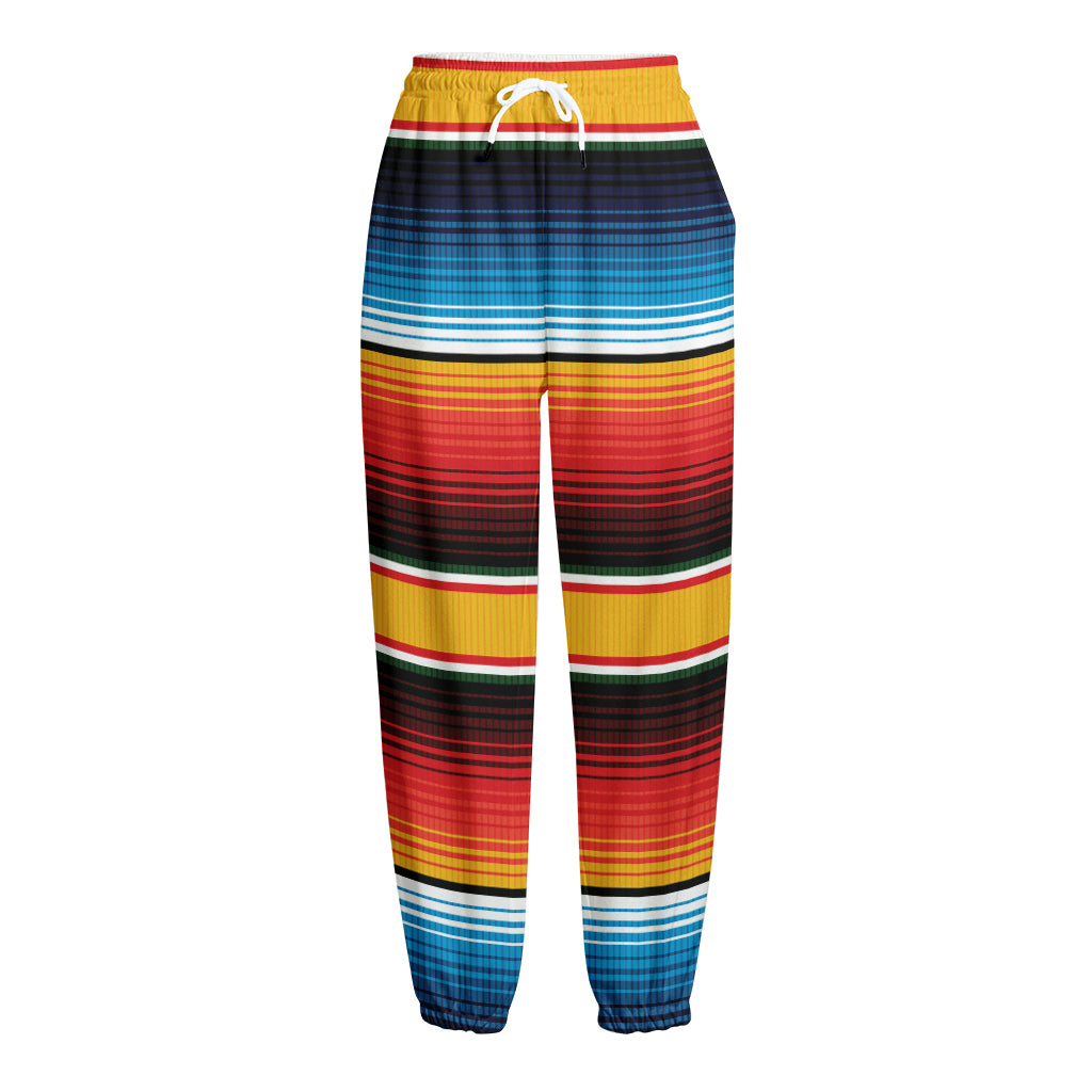 Ethnic Serape Blanket Pattern Print Fleece Lined Knit Pants