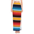 Ethnic Serape Blanket Pattern Print High Slit Maxi Skirt