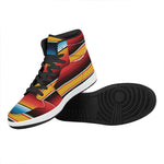 Ethnic Serape Blanket Pattern Print High Top Leather Sneakers