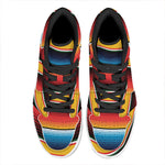 Ethnic Serape Blanket Pattern Print High Top Leather Sneakers