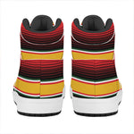Ethnic Serape Blanket Pattern Print High Top Leather Sneakers