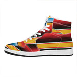 Ethnic Serape Blanket Pattern Print High Top Leather Sneakers
