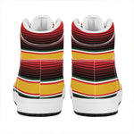 Ethnic Serape Blanket Pattern Print High Top Leather Sneakers