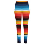 Ethnic Serape Blanket Pattern Print High-Waisted Pocket Leggings