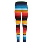 Ethnic Serape Blanket Pattern Print High-Waisted Pocket Leggings