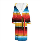 Ethnic Serape Blanket Pattern Print Hooded Bathrobe