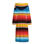 Ethnic Serape Blanket Pattern Print Hooded Bathrobe