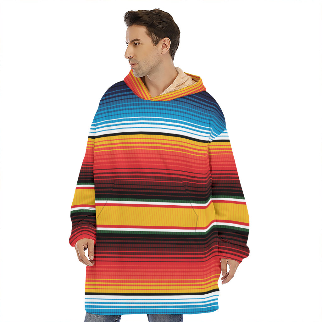 Ethnic Serape Blanket Pattern Print Hoodie Blanket